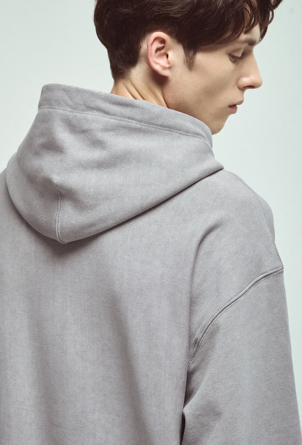 [정품] 타임옴므 23FW 가먼트다잉 오버핏 프린티드 그레이 남성 후드티 상품이미지10