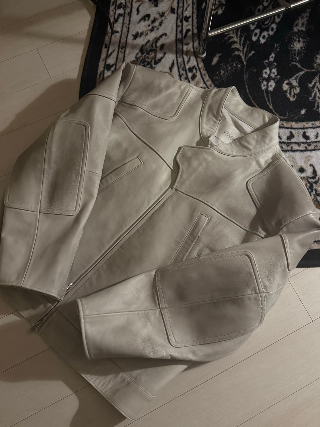 (M) yiyae 모디파이드 바이커 자켓 더티 화이트 상품이미지1