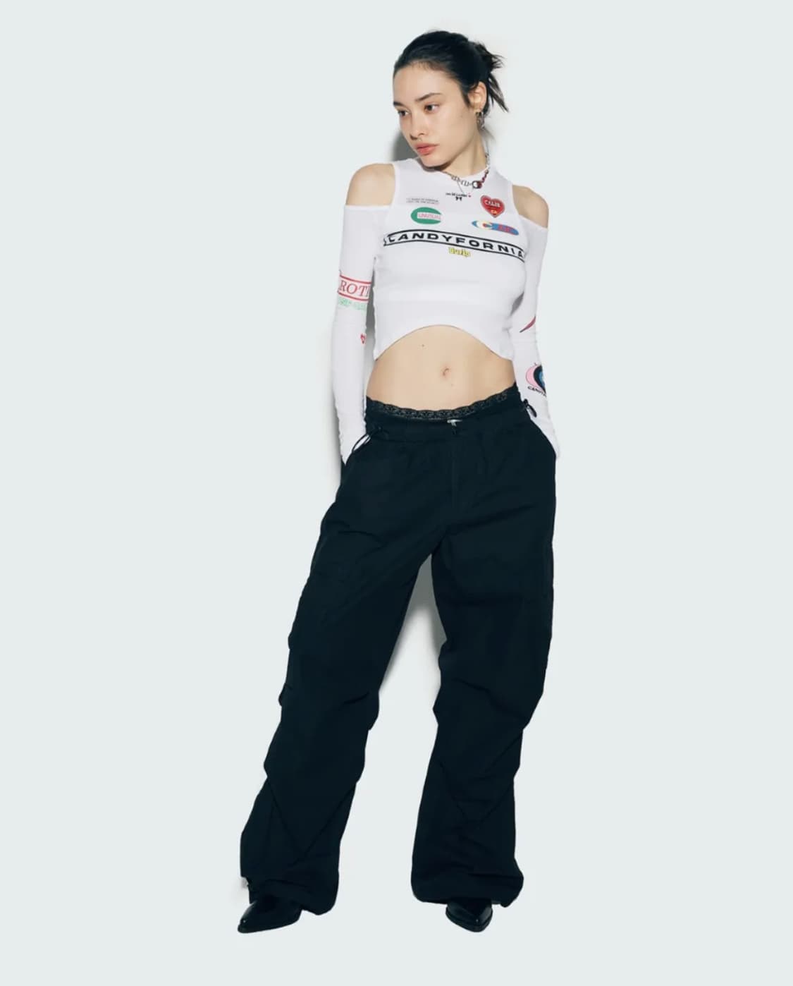 애즈이프캘리 파라슈트 카고팬츠 블랙 상품이미지2