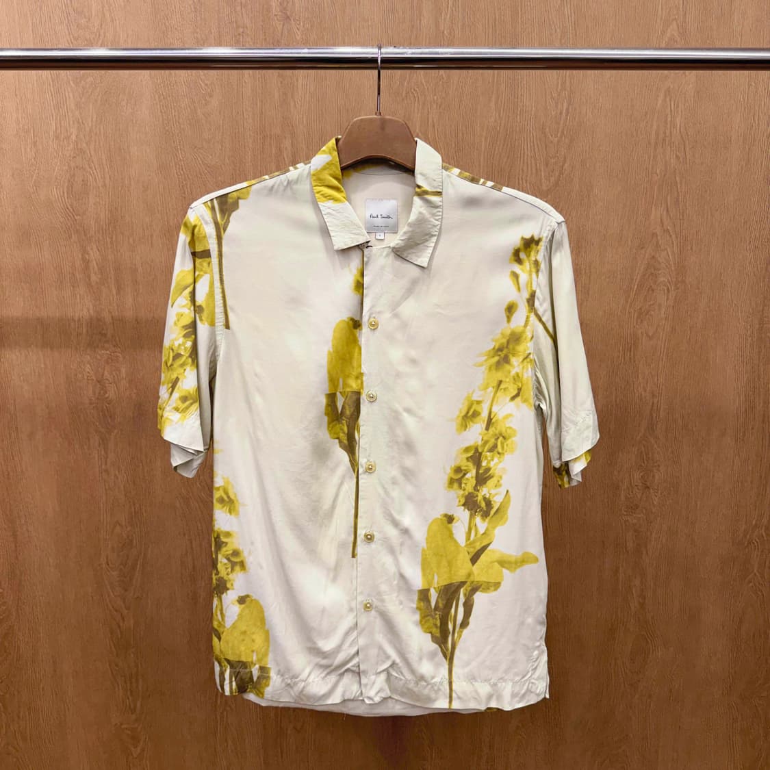 폴스미스 플로럴 반팔 셔츠 유니크 아트프린트 패턴 아이보리 옐로우 상품이미지2