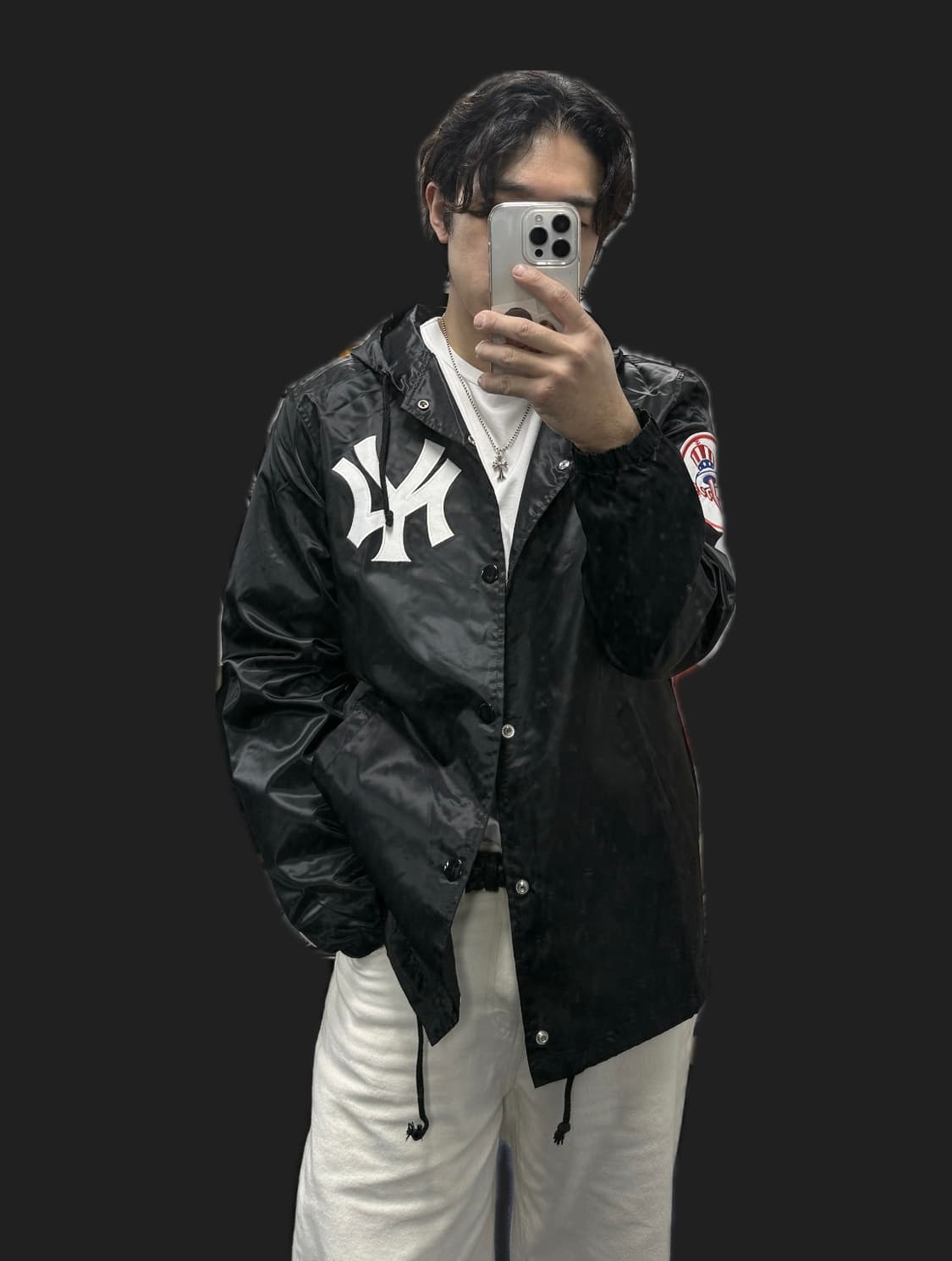 [정품] 마제스틱 뉴욕 양키스 블랙 코치 자켓 상품이미지5