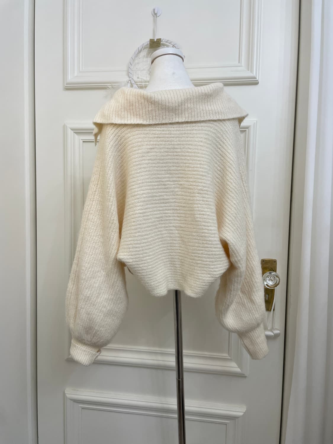 ivory collar crop sweater top(size-F) 상품이미지3
