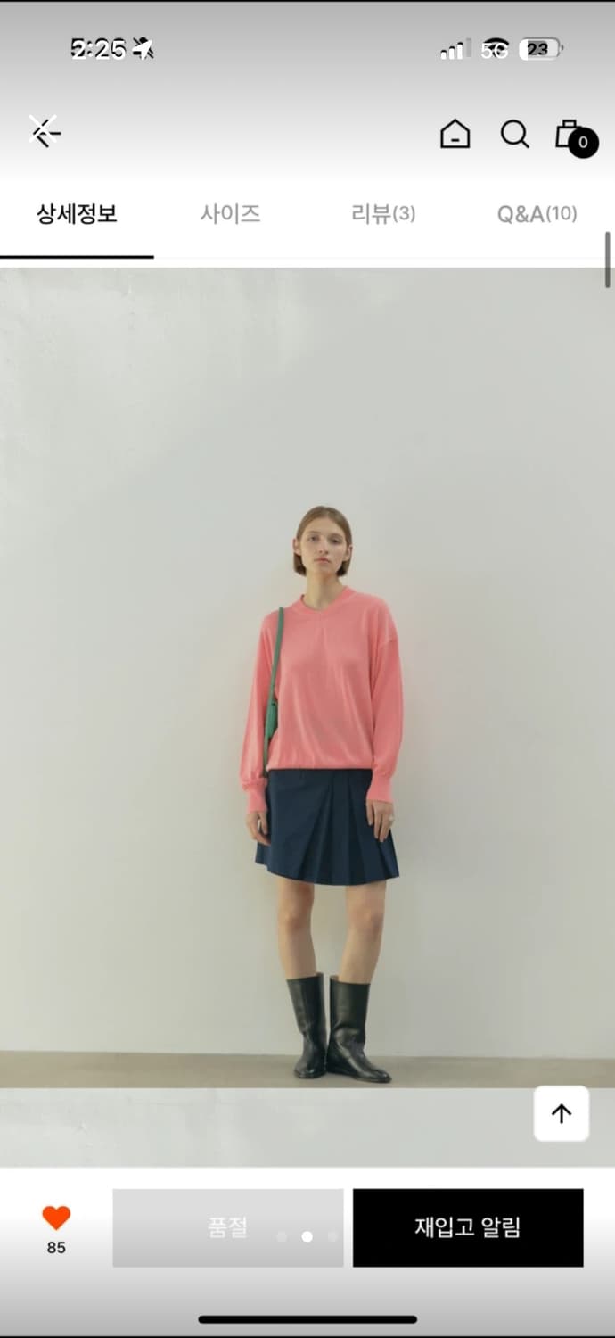 에토스 하프 플리츠 미디 스커트 네이비 상품이미지2