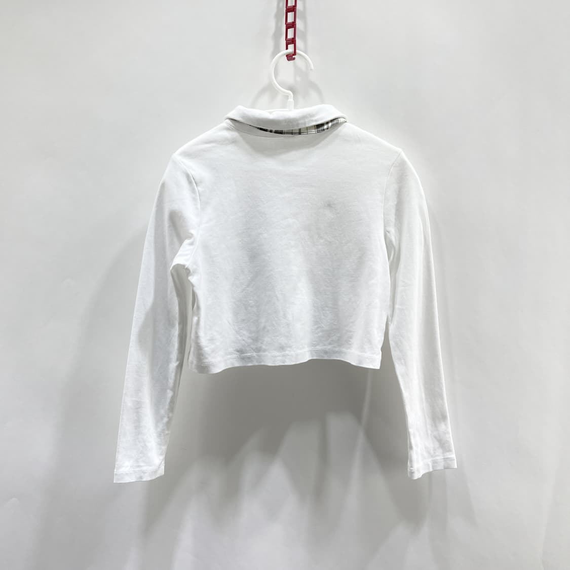 키즈 여아 카라긴팔면티셔츠 화이트 140  상품이미지2