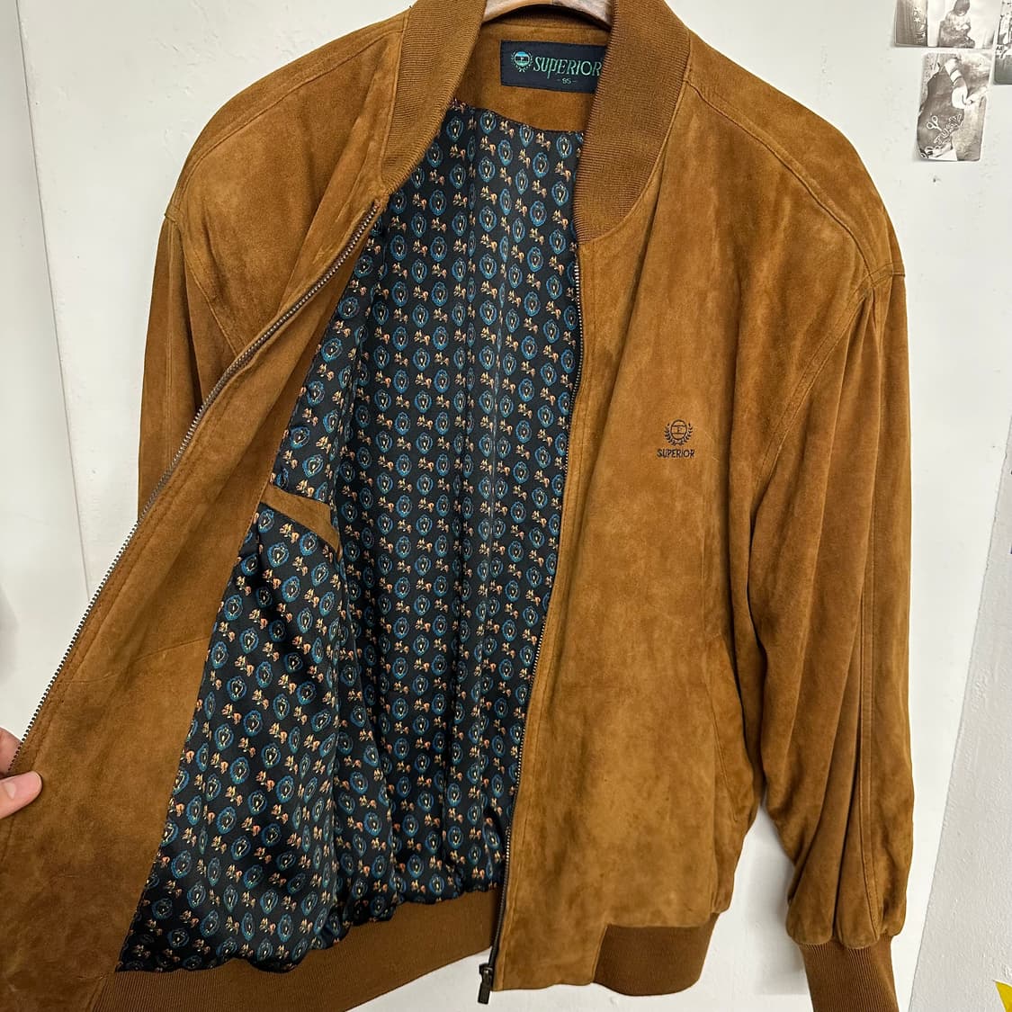 90’s 염소가죽 스웨이드 블루종 상품이미지6