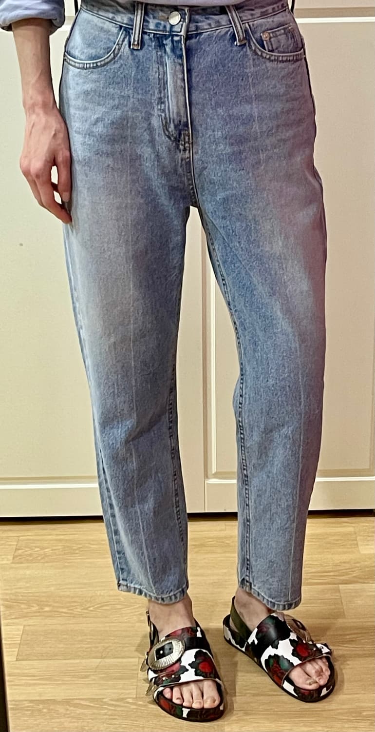 LONDON FLAT 런던플랏 빈티지 연청 하이웨스트 크롭데님/ M 상품이미지7