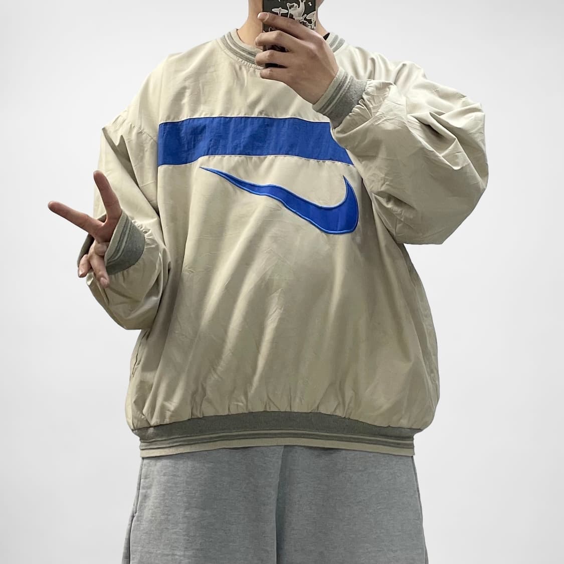 나이키 90s 올드스쿨 빅 스우시 웜업 베이지 상품이미지1