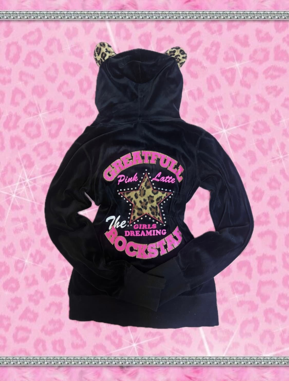 빈티지 호피 고양이 갸루 후드집업 y2k 상품이미지1