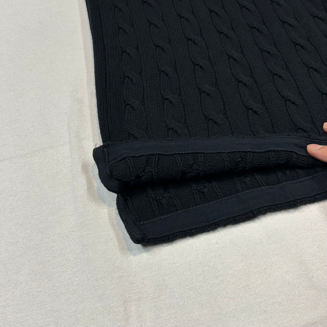 XS) 폴로 랄프로렌 블랙 케이블 니트 원피스 신형 큐알탭 상품이미지4