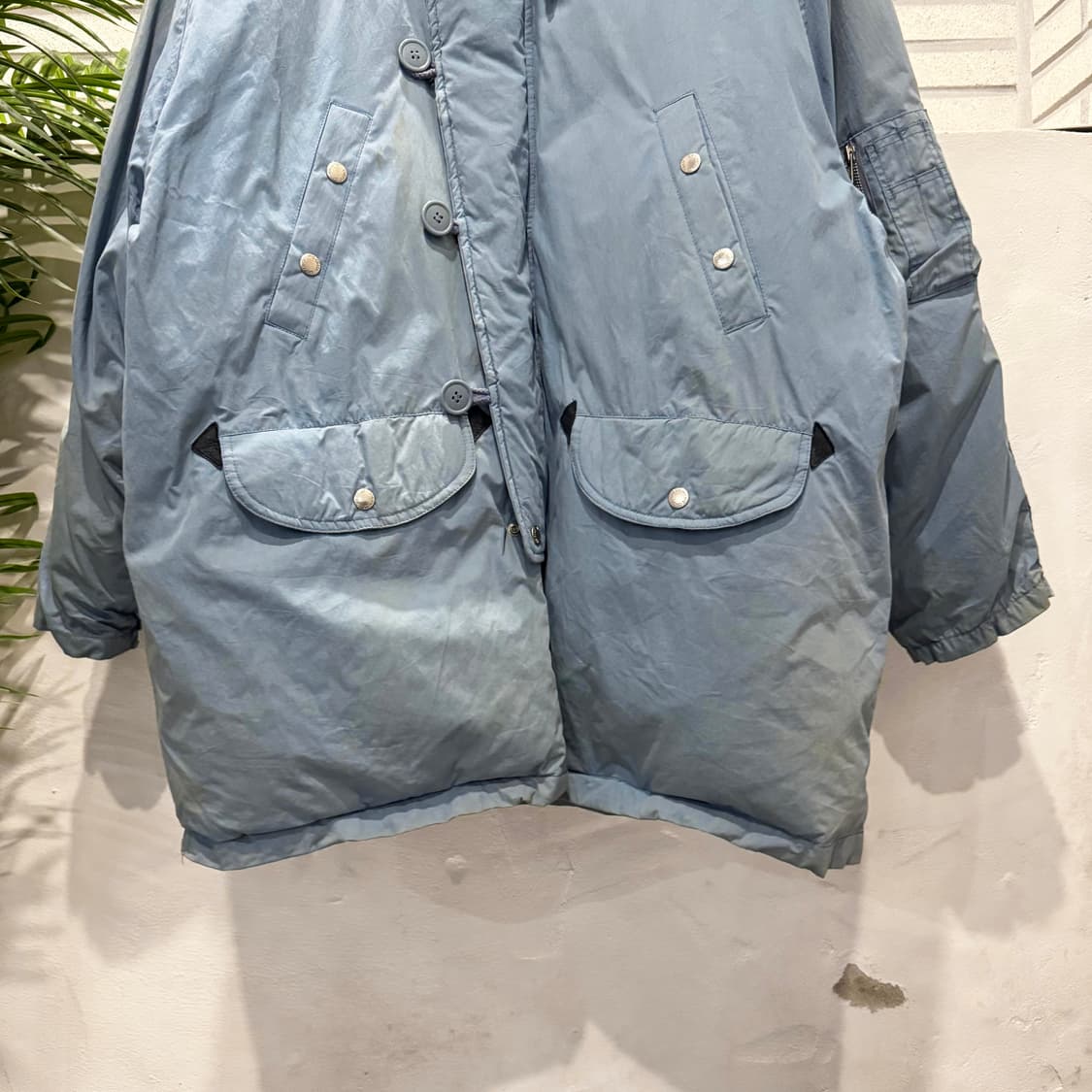 MIDCOAST 미드코스트 N-3B 덕다운 파카 빈티지 페이딩 디테일 상품이미지4