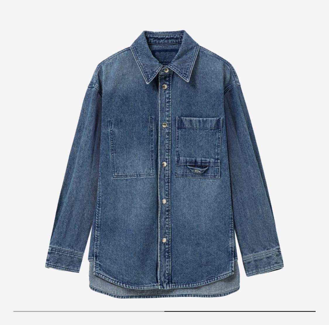 우영미 [25SS]코듀로이 데님 백로고 셔츠 블루 - 52 상품이미지1