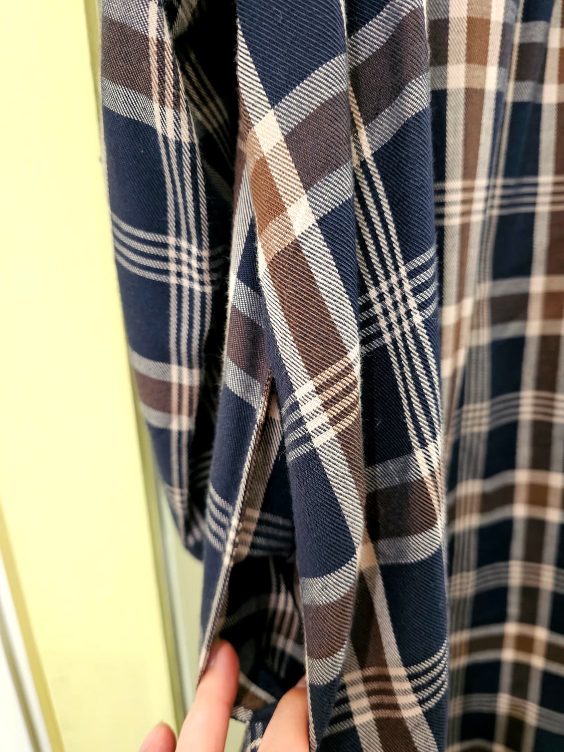 HK Works London 네이비 브라운 헨리넥 롱셔츠 상품이미지6