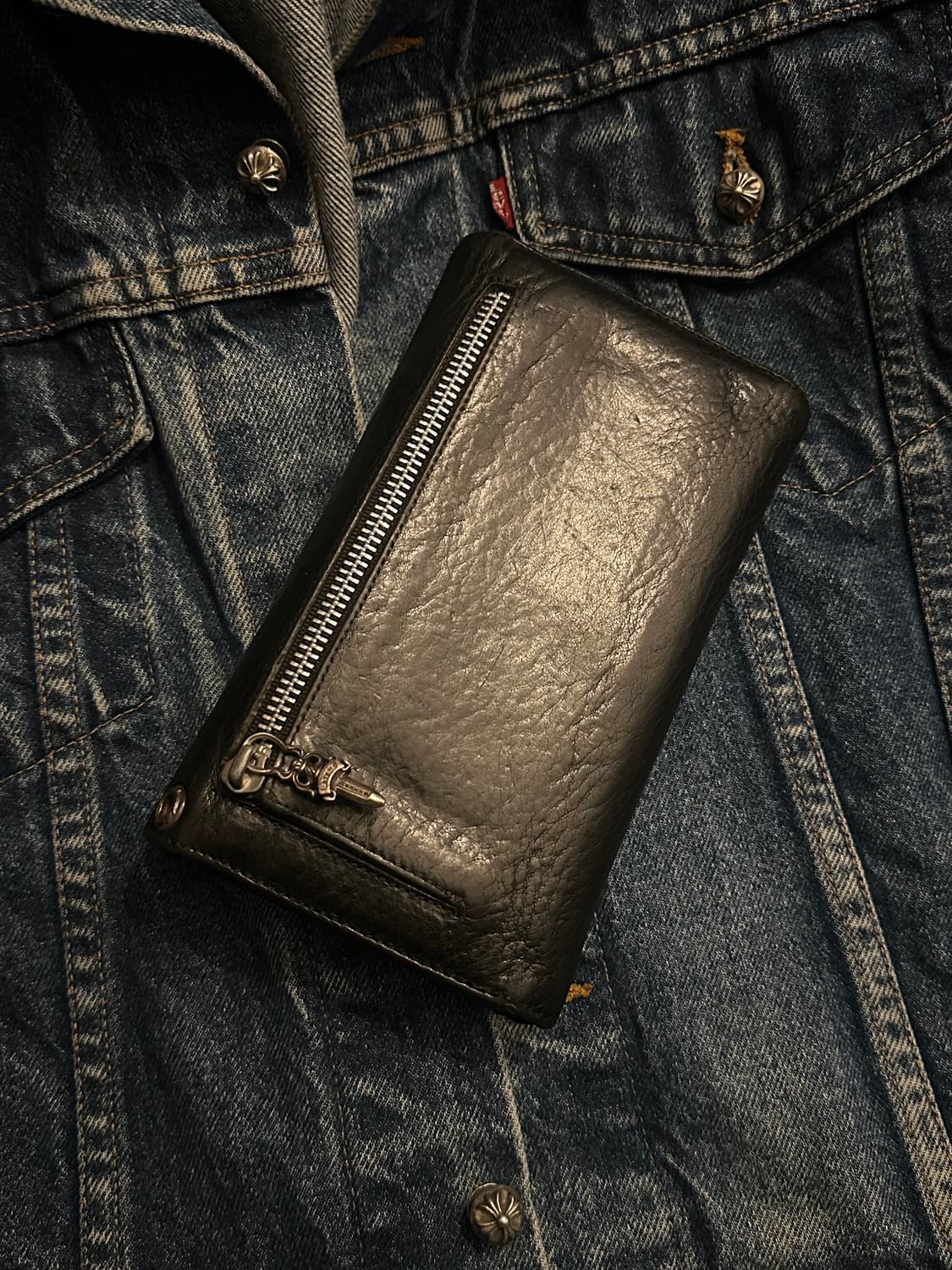 크롬하츠 웨이브 크로스 레더 장지갑 상품이미지9