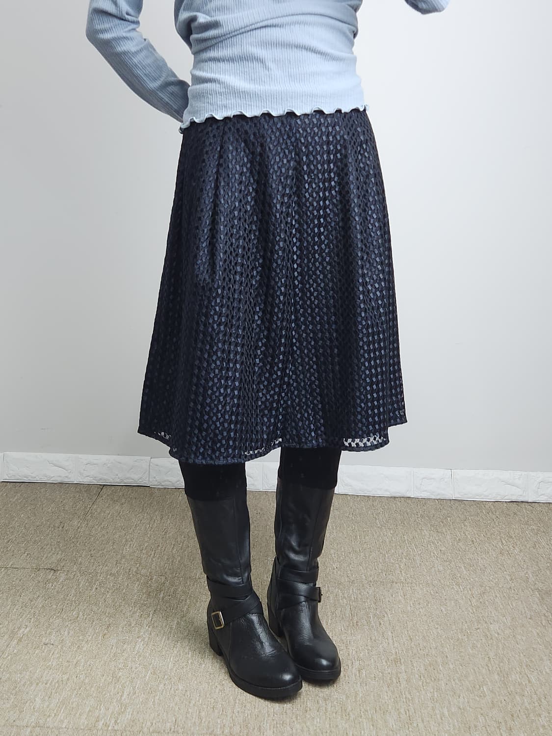 (23 vingt-trois)사각 자수 스커트 상품이미지4