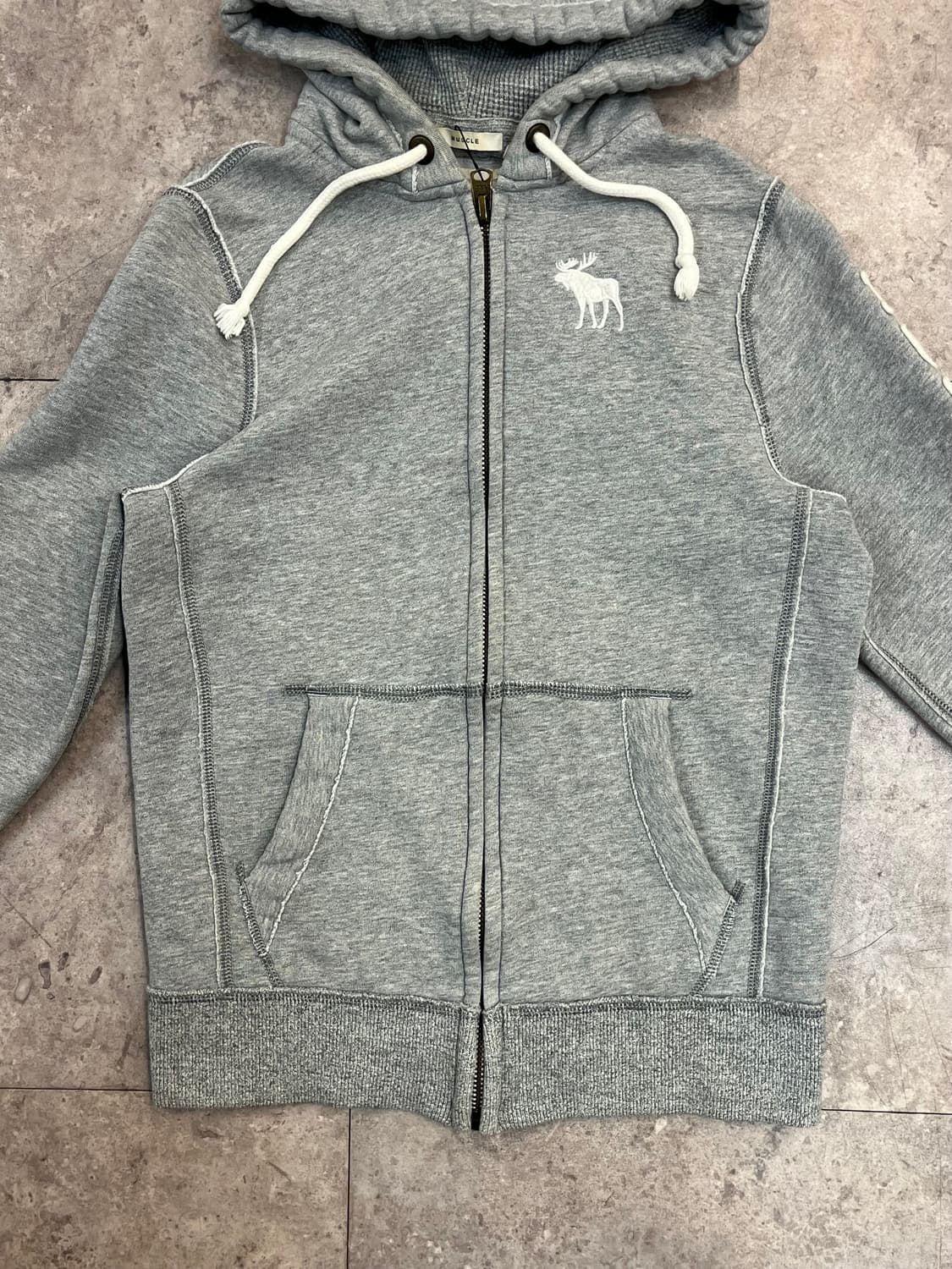 아베크롬비 기모 후드집업 그레이 S #csz2364 상품이미지5