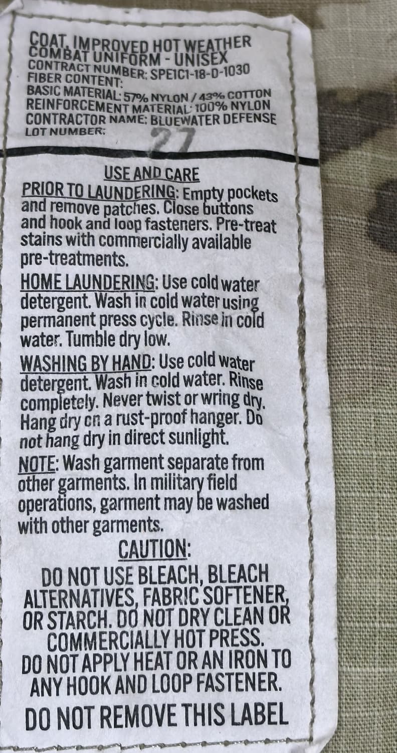 미군 ocp 멀티탬 전투복 상의 (M/L) (L) 상품이미지6
