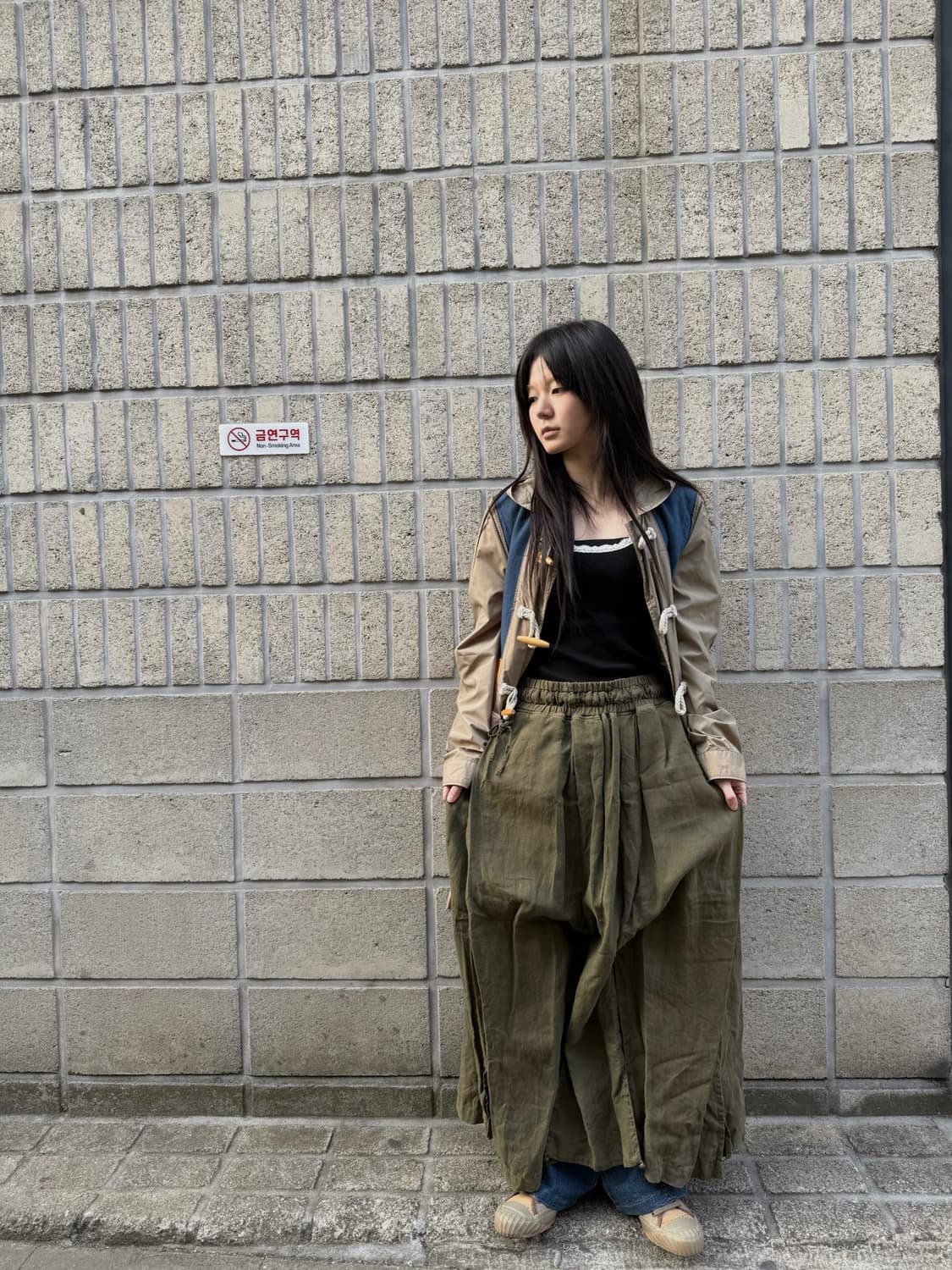 캐피탈 절개 스커트 디테일 팬츠 상품이미지3