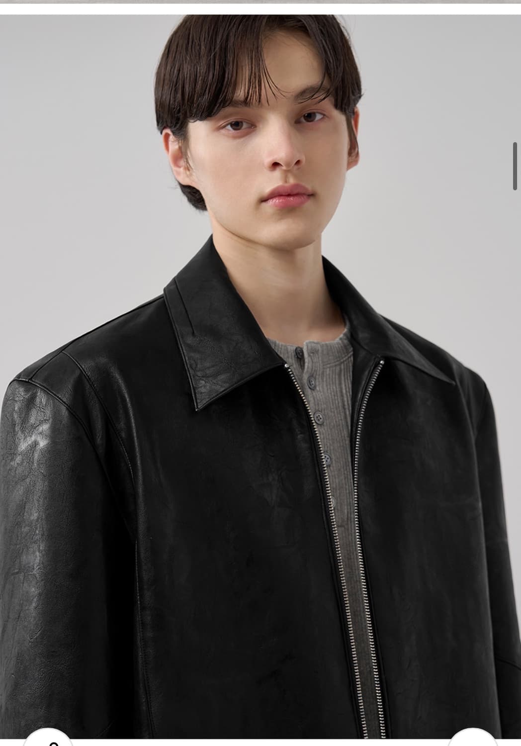 (L) 드로우핏 리파인드 라인 레더 자켓 [BLACK] 판매 상품이미지5