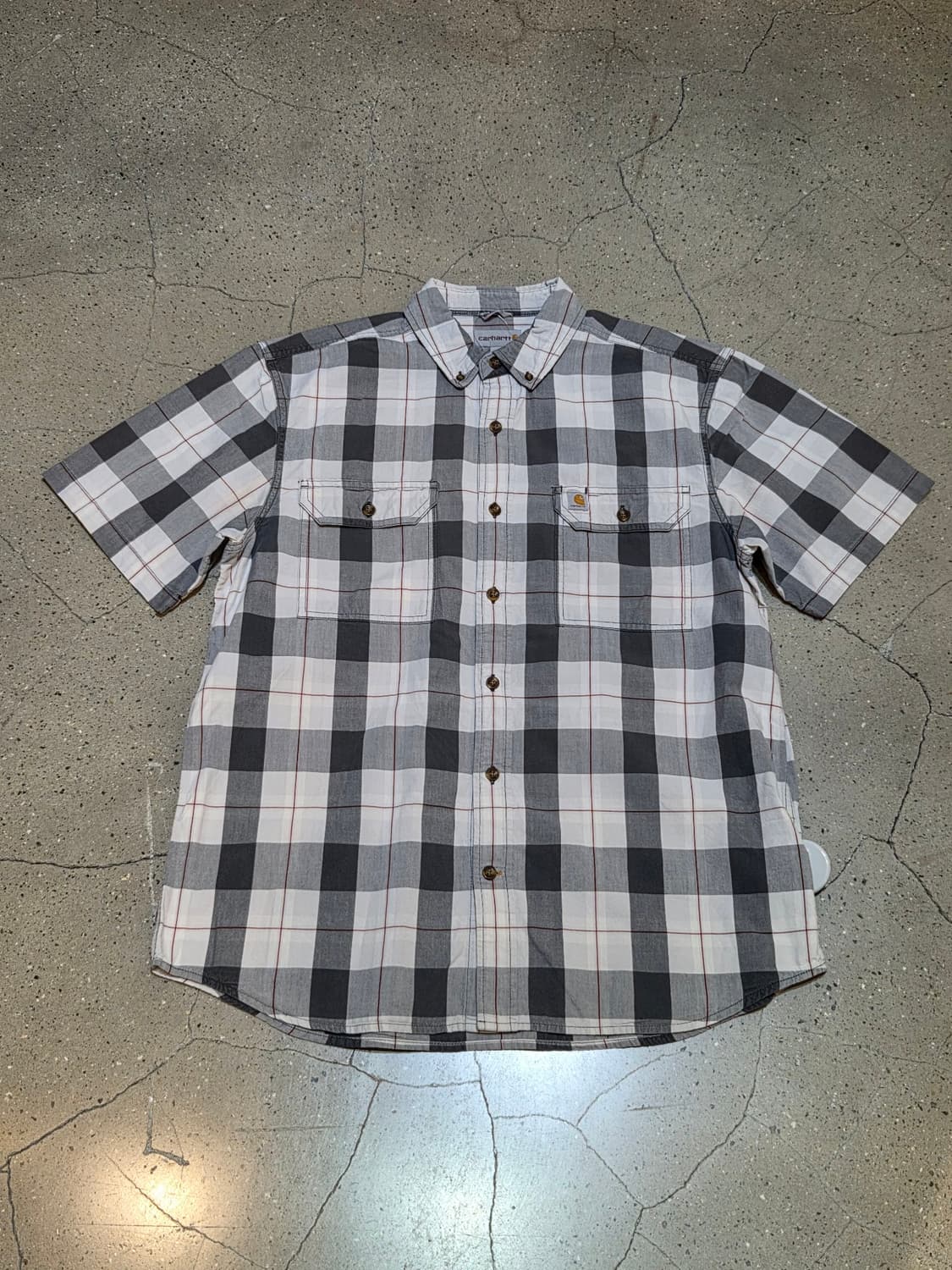 Carhartt 칼하트 그레이체크 반팔셔츠 상품이미지4