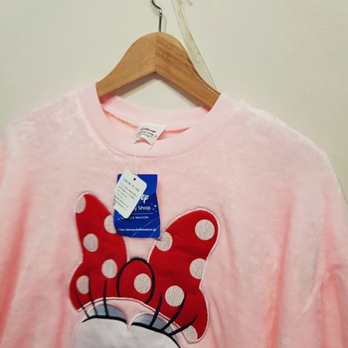 [새상품] 도쿄 디즈니 미니마우스 후리스 티셔츠 핑크 상품이미지2