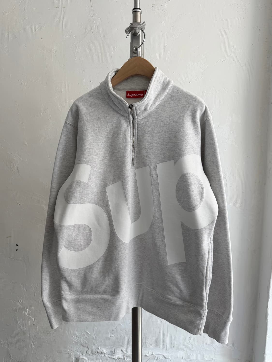 Supreme 슈프림 Sup로고 멜란지그레이 반집업 맨투맨 상품이미지5
