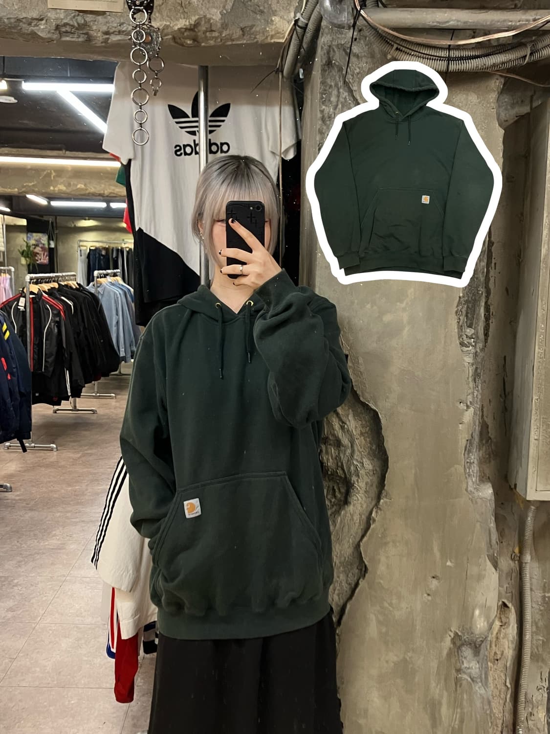 칼하트 후드티 그린 M  #csz2618 상품이미지1