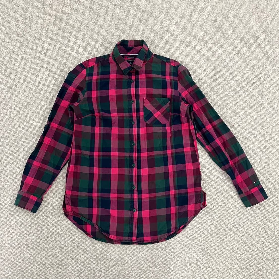 [XS] 타미힐피거 레드 타탄체크 릴렉스핏 셔츠 남방 0112M1 상품이미지1