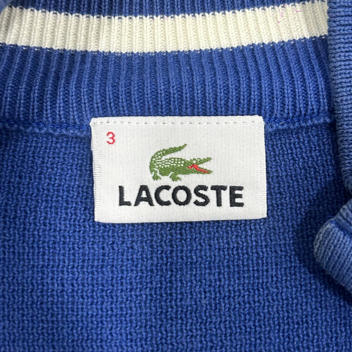 Lacoste 라코스테 스몰 로고 딥블루 니트 집업  상품이미지5