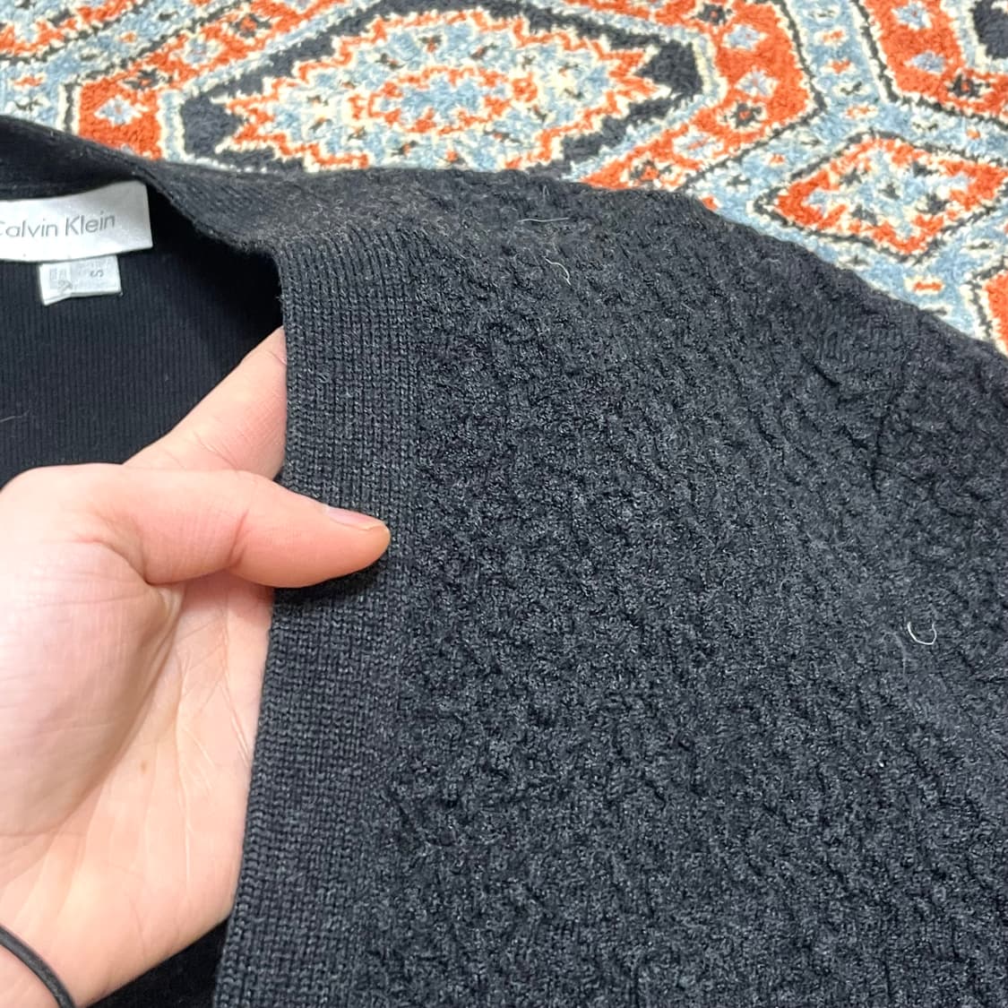 캘빈클라인 블랙 부클 롱 가디건 남성S 상품이미지4