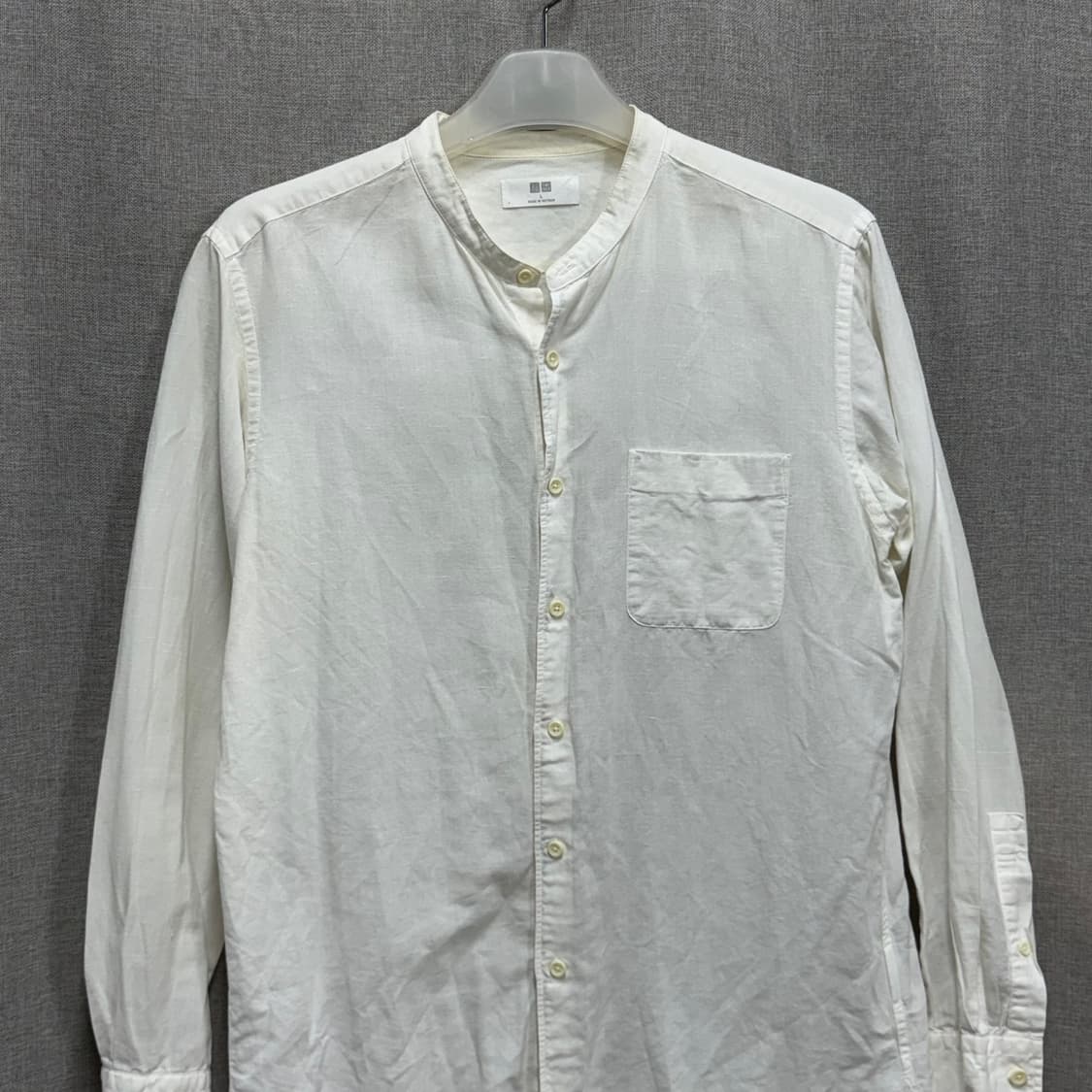 [L] 유니클로 린넨 마 헨리넥 긴팔 셔츠 남방 상품이미지3
