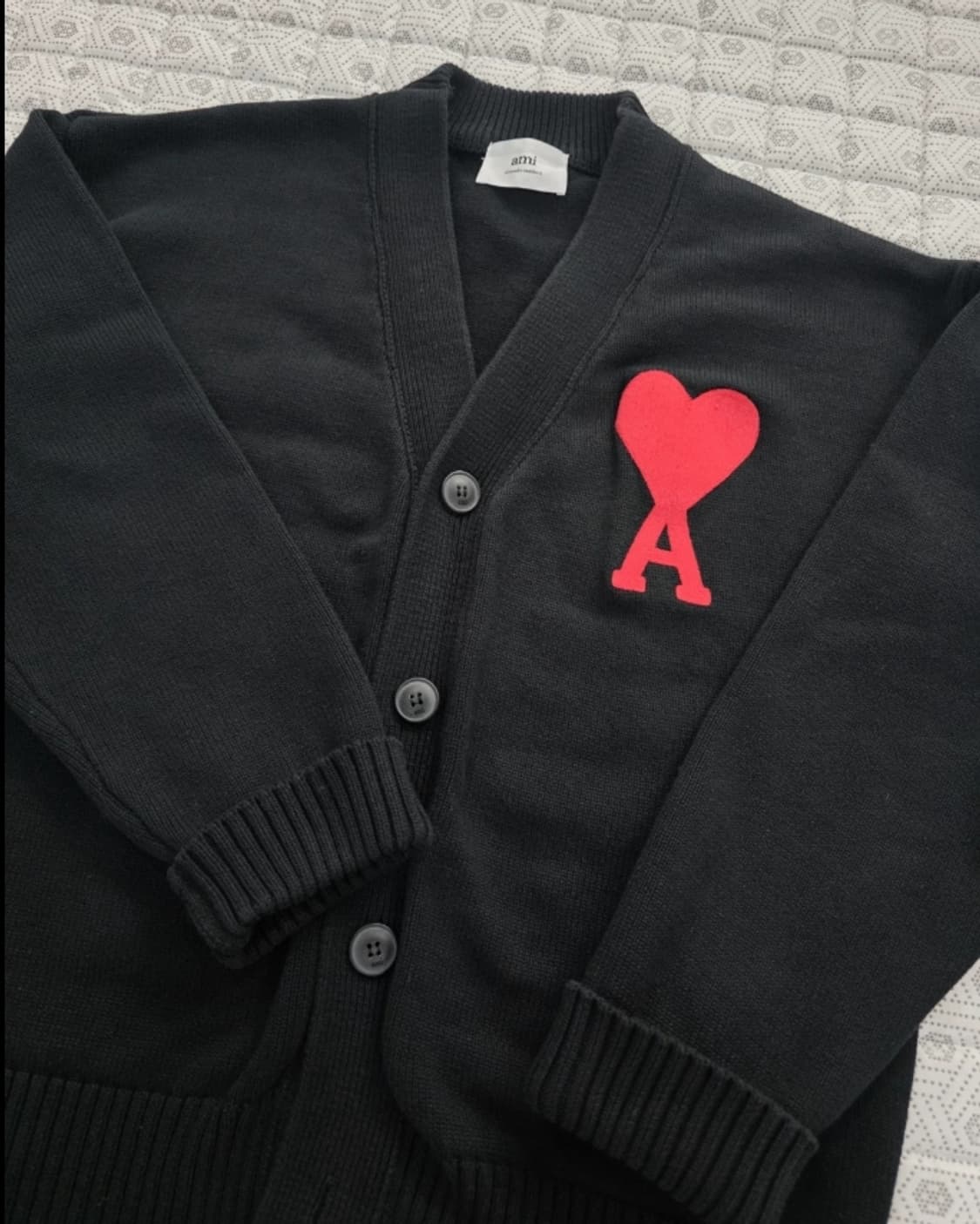 아미 빅 하트 로고 가디건 블랙 100 상품이미지2