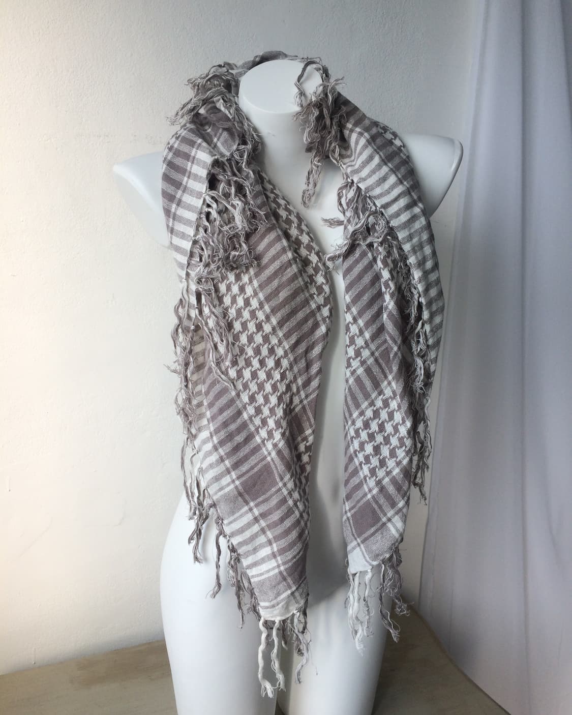 pattern fringe scarf 상품이미지1