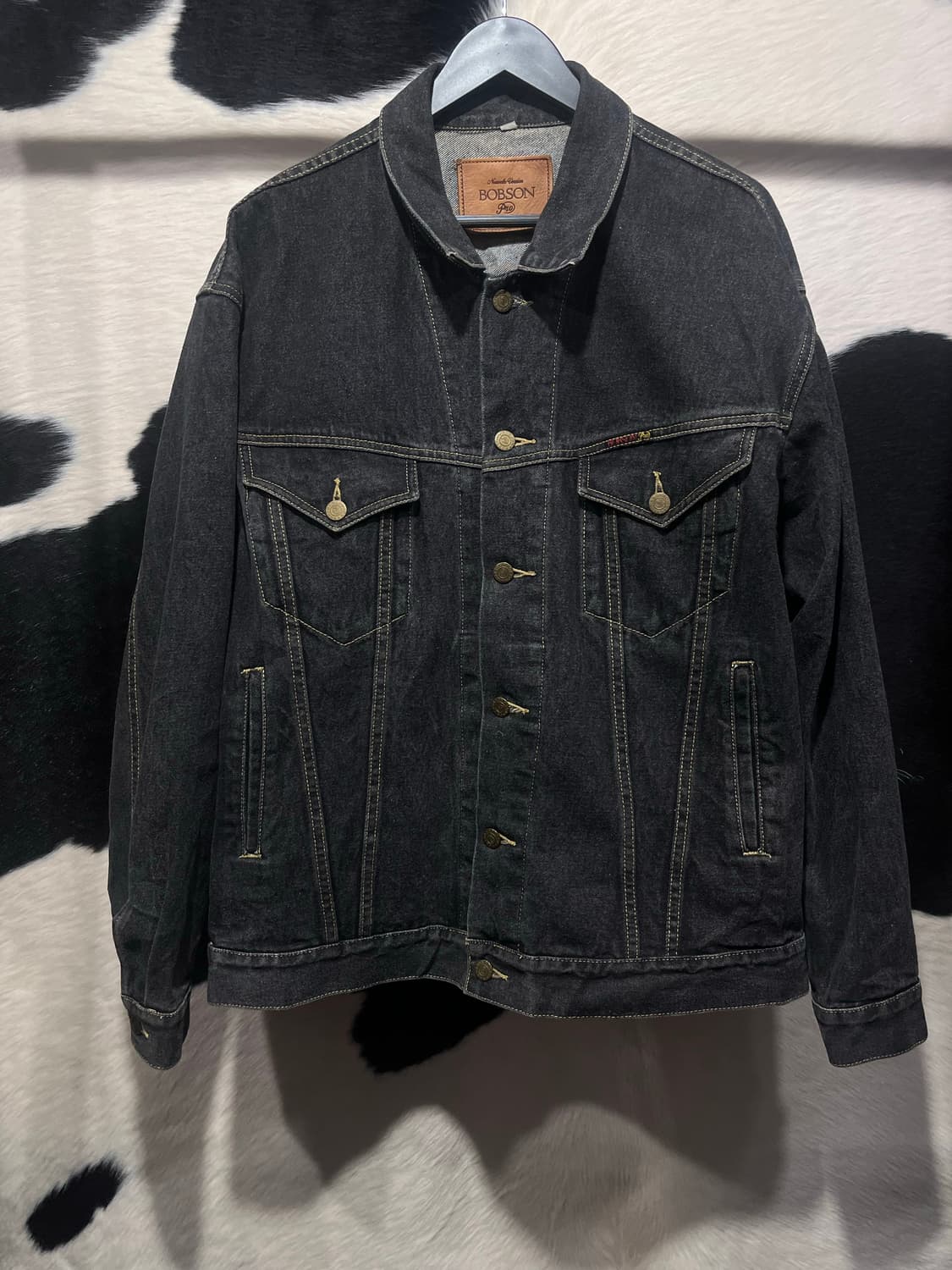 오버핏 흑청 데님 자켓 상품이미지2