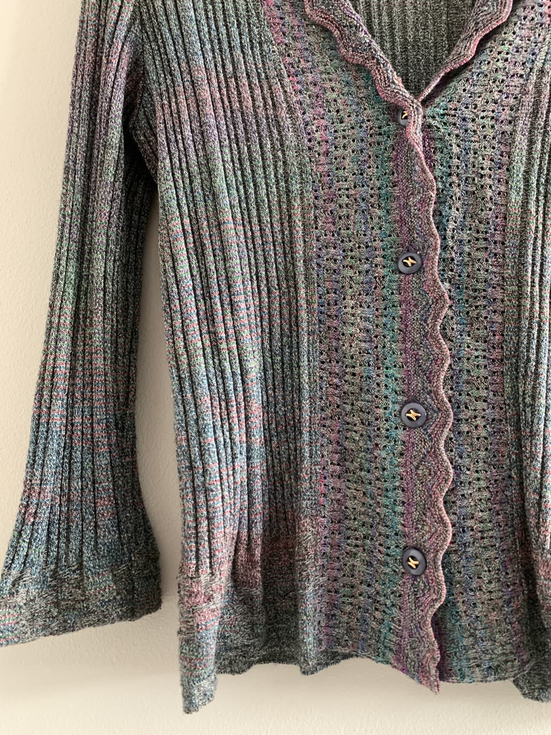 (Vintage)Rainbow frill button cardigan 상품이미지4
