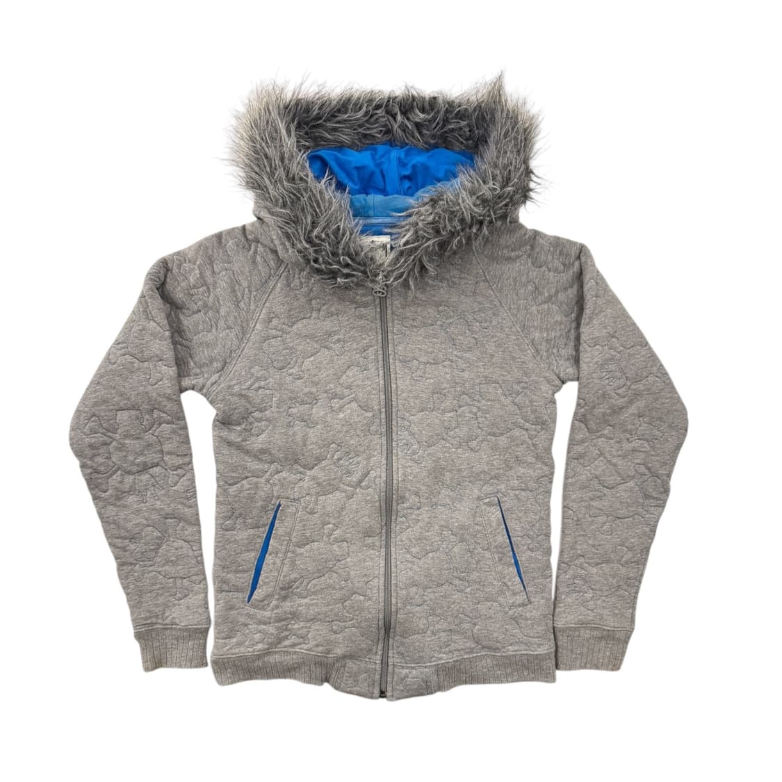 스투시 걸즈 스컬 패디드 퍼 자켓 그레이 상품이미지1