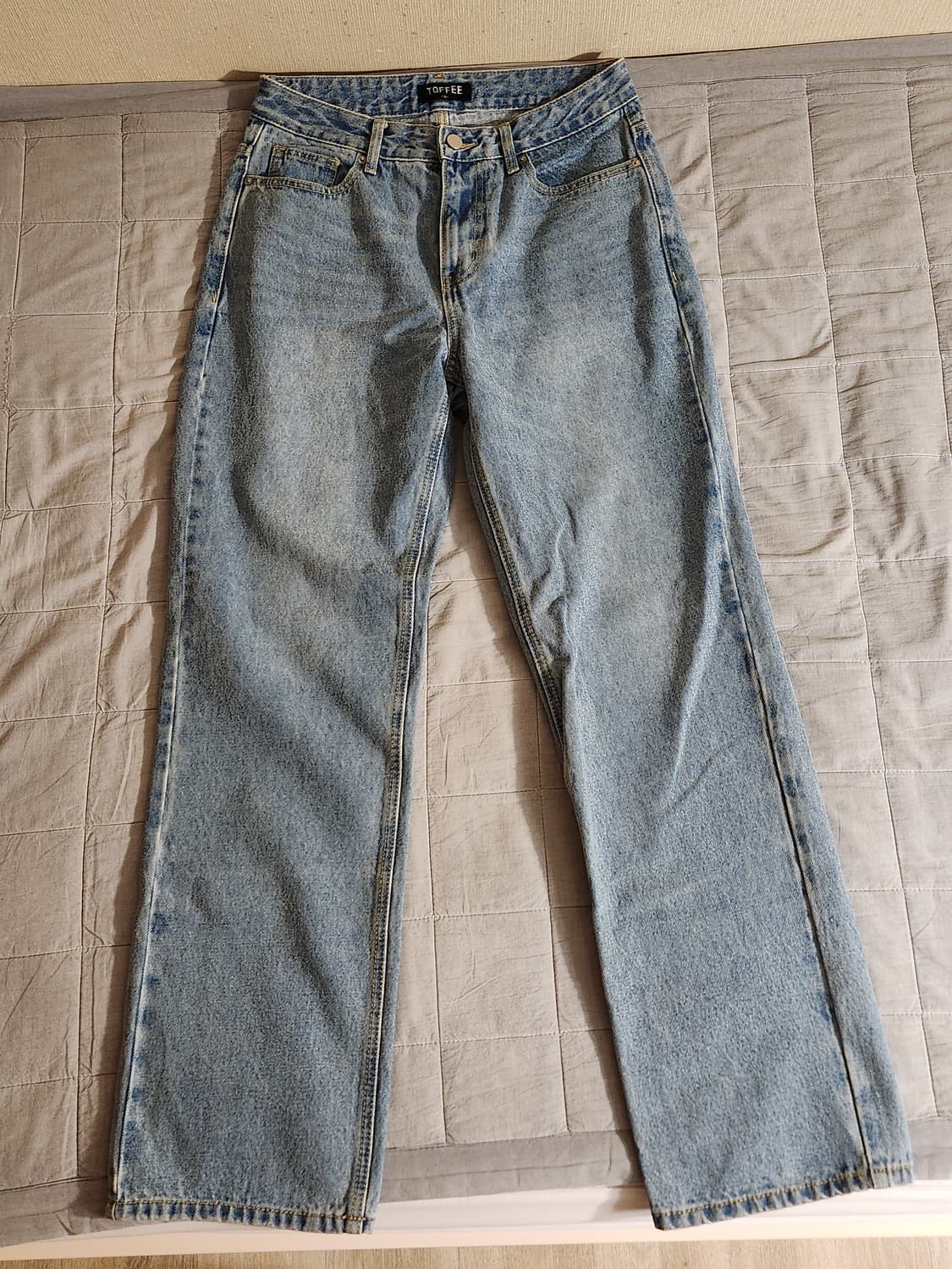 토피 와이드 데님 팬츠 연청 + 토피 더블 D링 벨트 상품이미지2