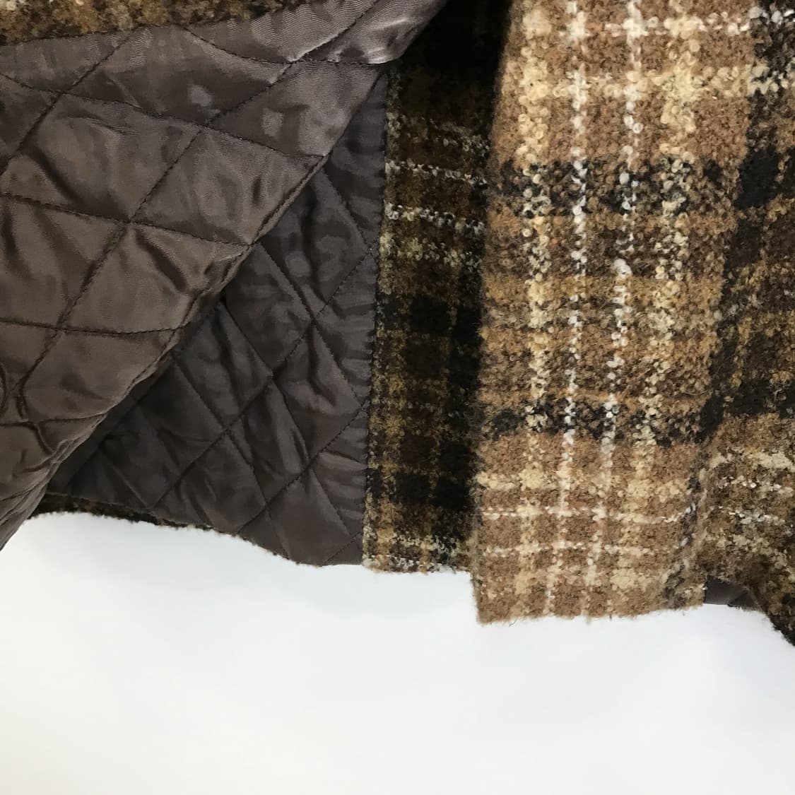 자라 패딩안감 체크 모직코트 [남성XL사이즈] 상품이미지4