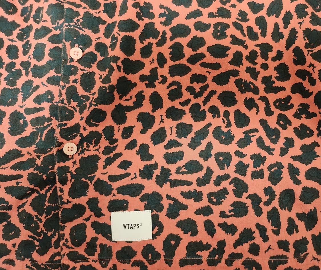 더블탭스WTAPS/레오파드 프린트 버건디 셔츠/4size(XL) 상품이미지5