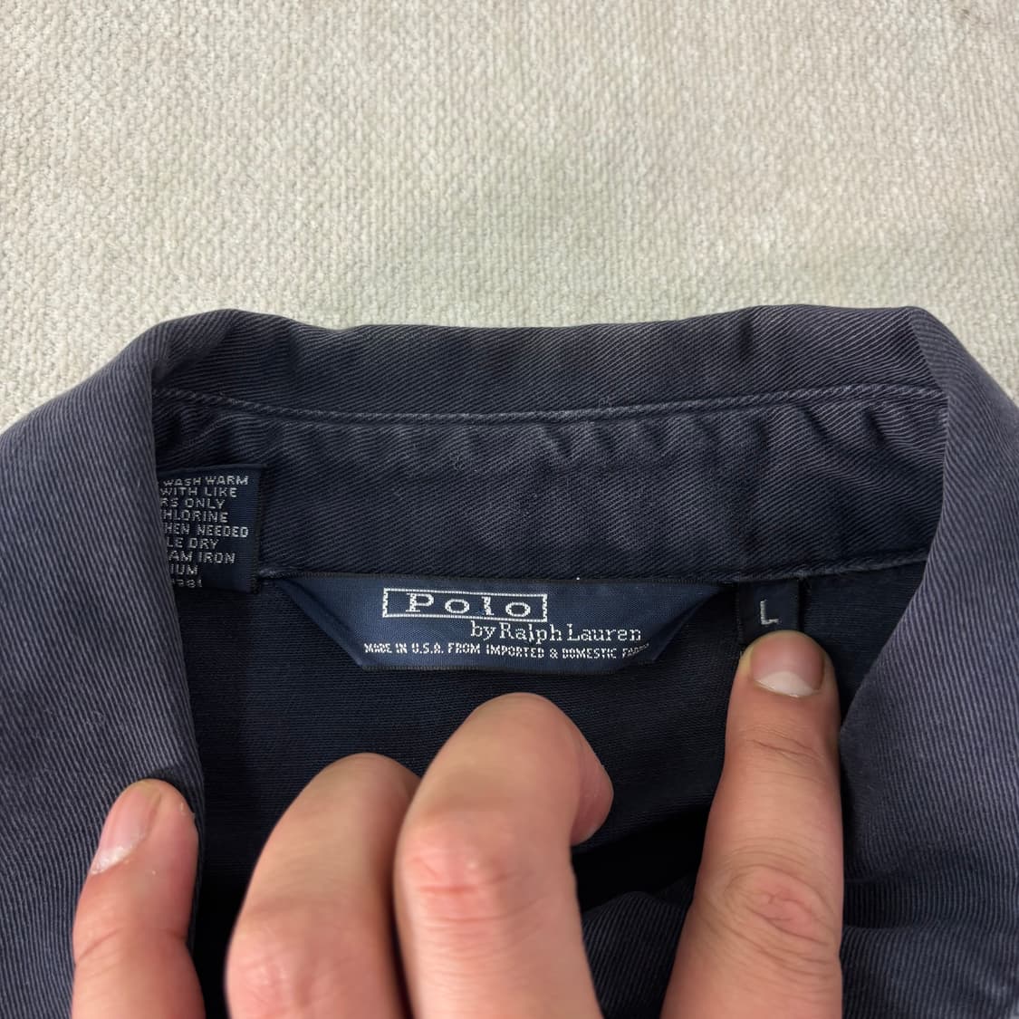 100 폴로랄프로렌 90s 메이드인 USA 워크 블루종 자켓 상품이미지3