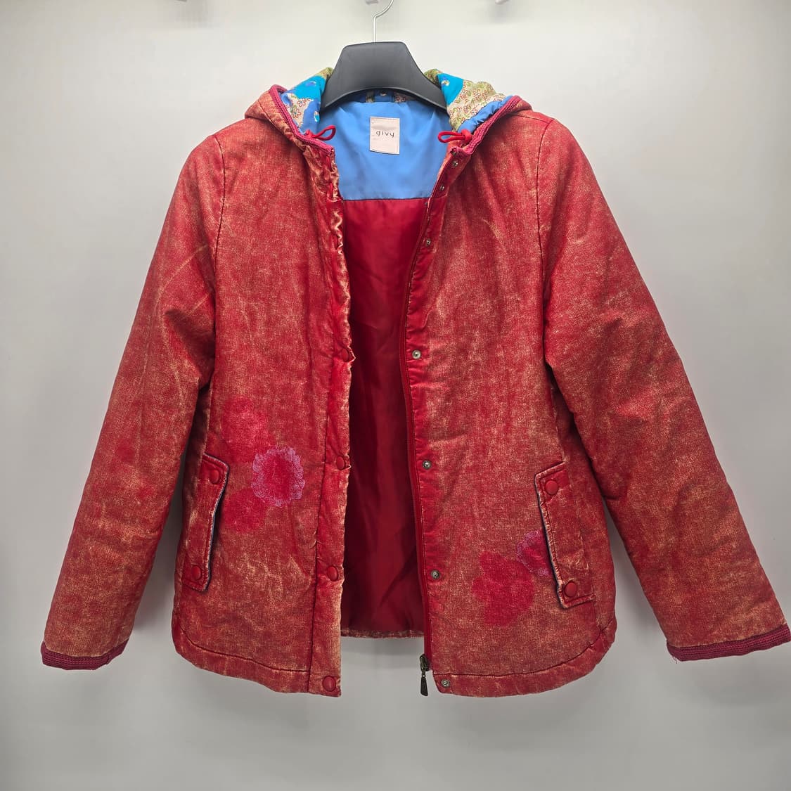 givy 레드 빈티지 후드 패딩 자켓 상품이미지8