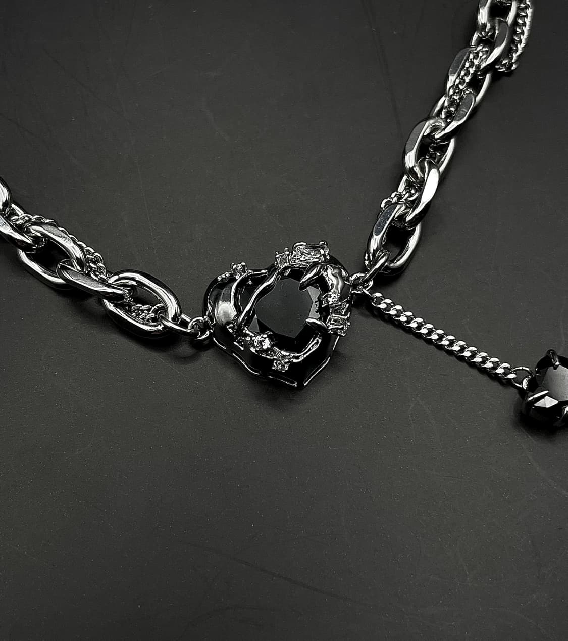 pcr053 Black heart necklace 상품이미지3