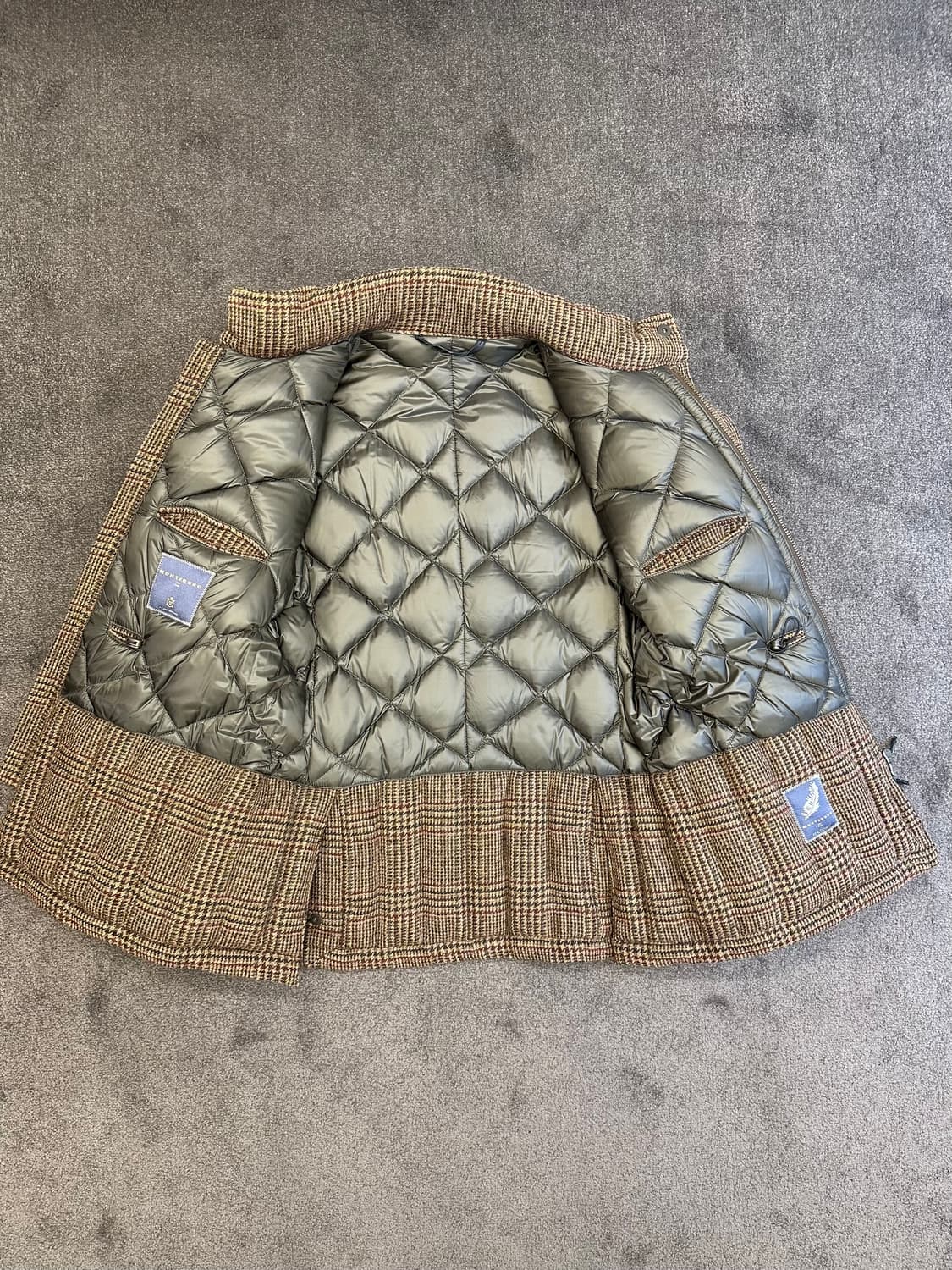 Montedoro 남성 체크 트위드 패딩자켓 L 상품이미지3