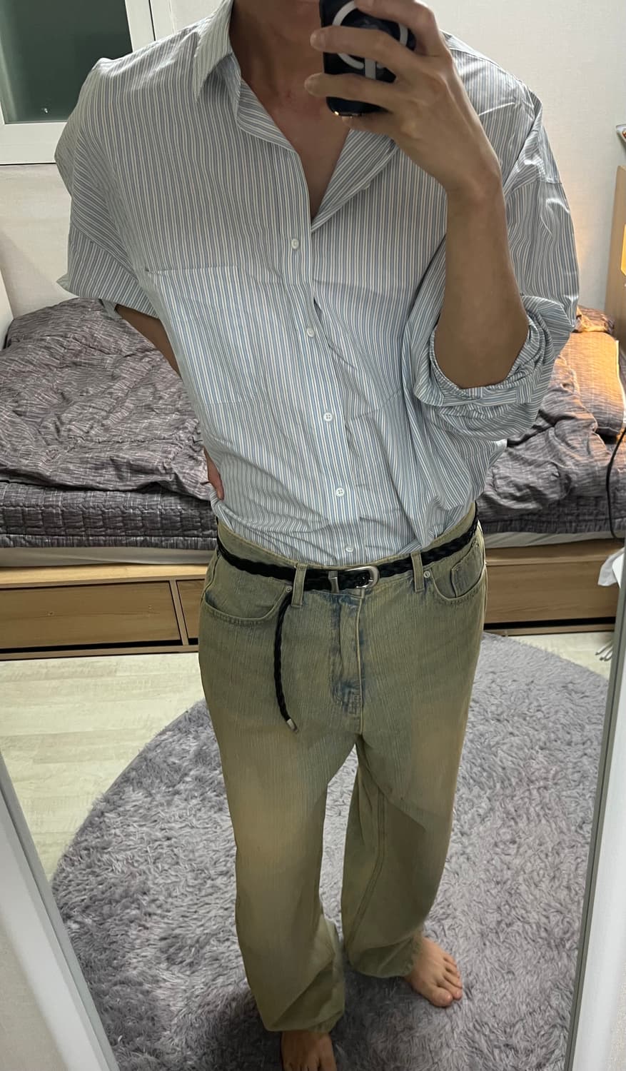 오버 스트라이프 셔츠 상품이미지1