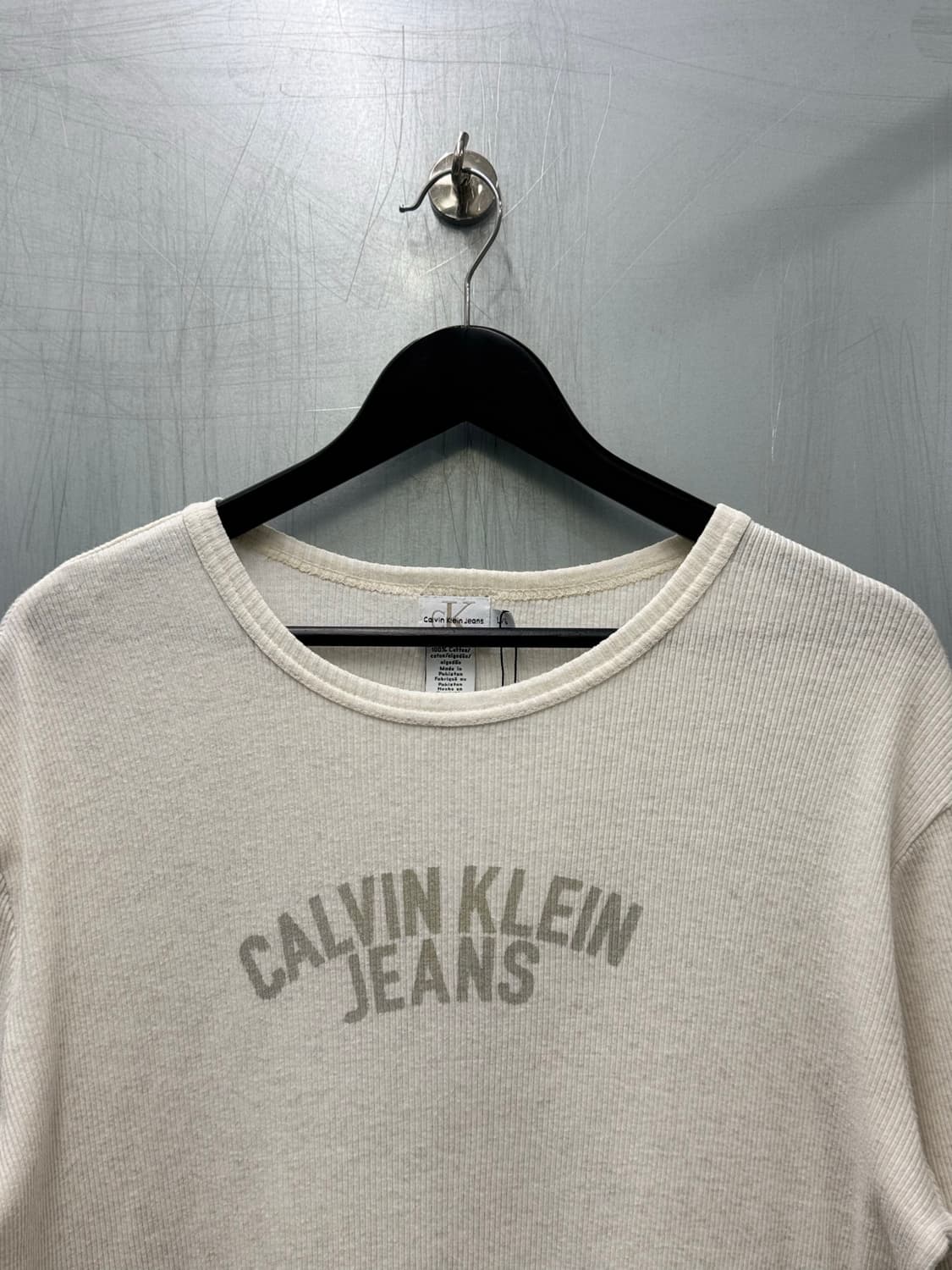 Calvin klein jeans 캘빈클라인 스펠아웃 골지 반소매티셔츠 상품이미지2