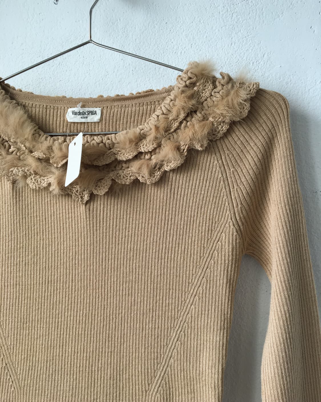 Fur trimming ribbed knit 상품이미지5