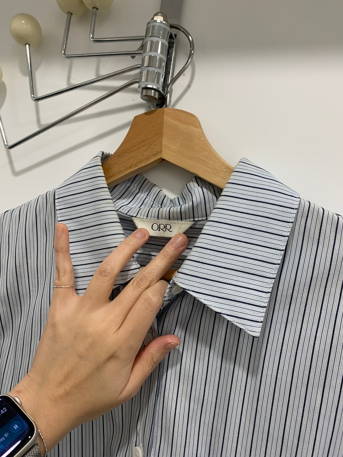 [ORR] 오르 스트라이프 투톤 셔츠 (정가13만원) 상품이미지5