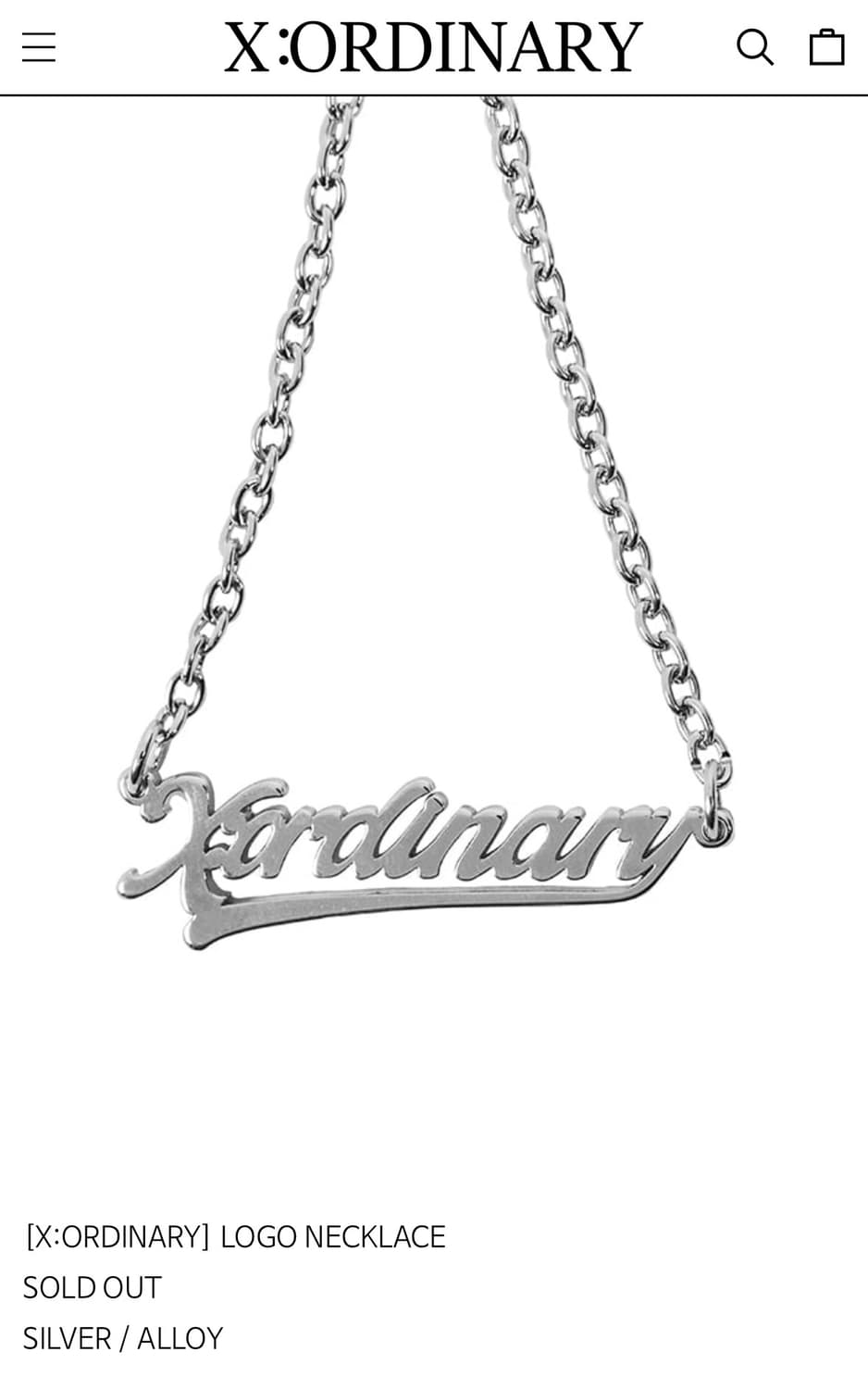  X:ORDINARY 로고 목걸이 , 엑스오디너리로고목걸이 상품이미지3