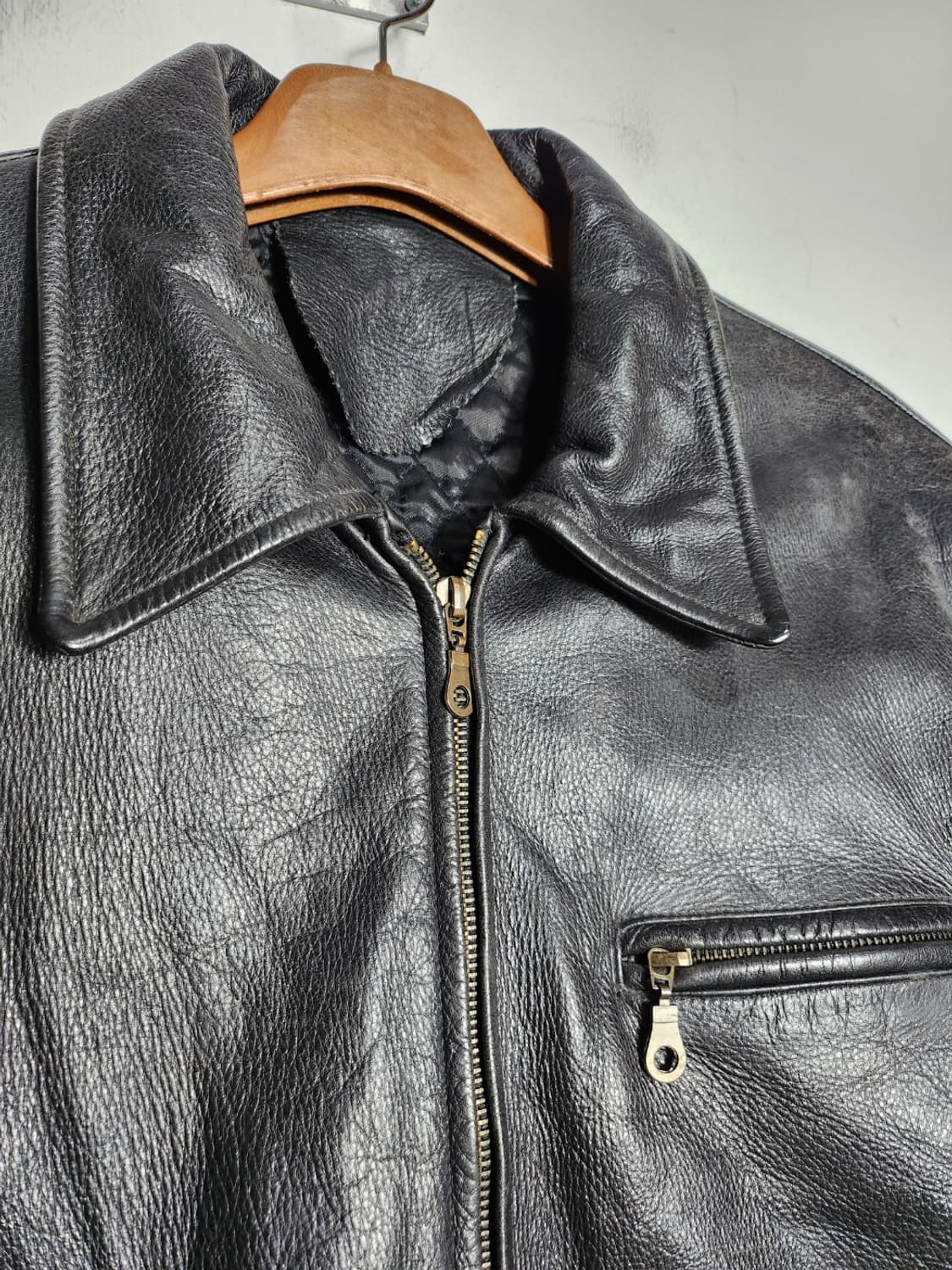 빈티지 블랙 가죽 자켓 상품이미지2