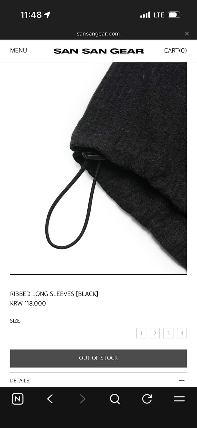 [1] 산산기어 리브드 롱슬리브 블랙 상품이미지6