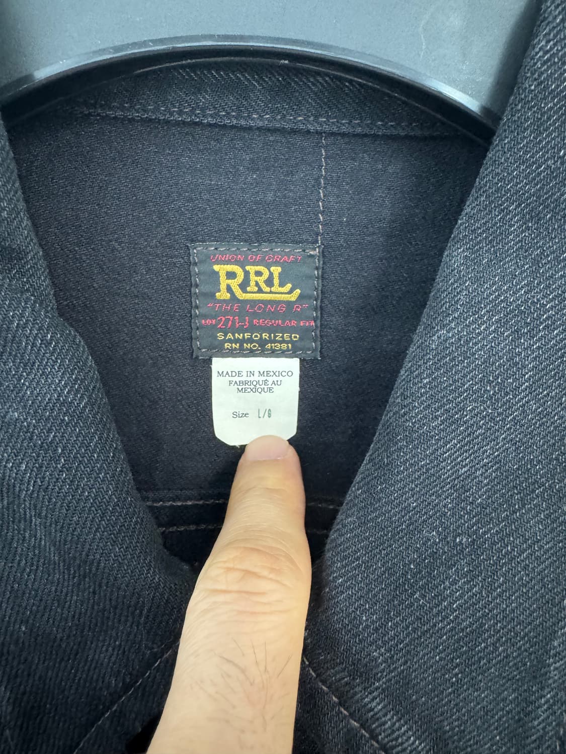 L RRL 멕시코산 lot271 리랜드 블랙 데님 자켓 상품이미지4